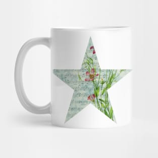 Floral Sheet Music - Star Mug